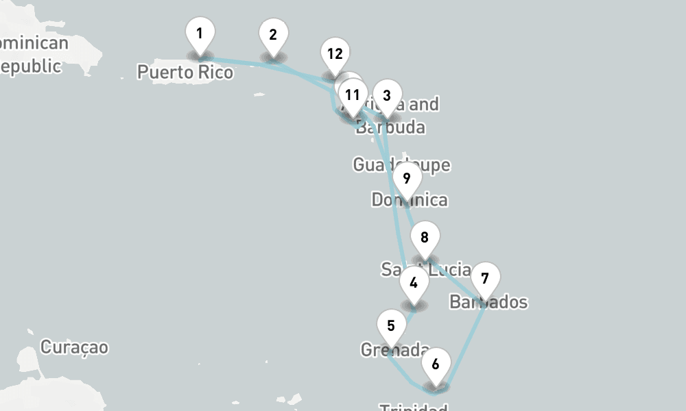 13 nights / 14 days, San Juan (Puerto Rico) Round trip