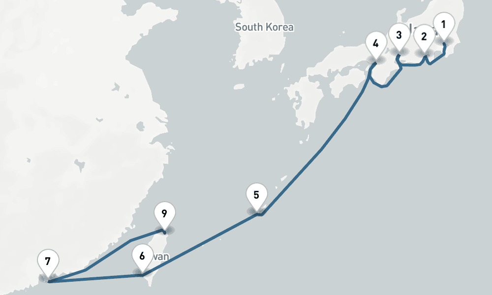 11days 10night Tokyo to Keelung