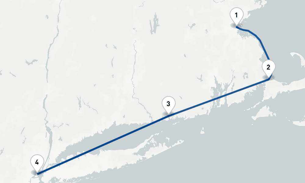 7 nights / 8 days, one-way from Boston (Massachusetts) to New York (Cape Liberty NYC)