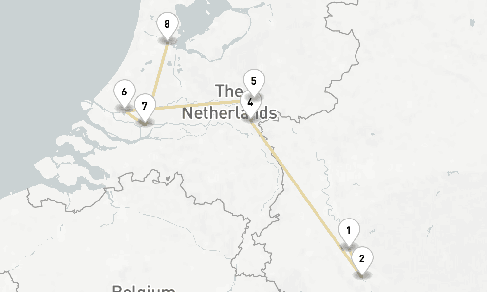 6 nights / 7 days, one-way from Cologne to Amsterdam (Holland)