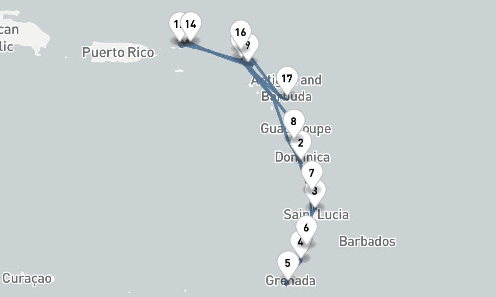 17 nights / 18 days, Philipsburg (St Maarten Island, Dutch Antilles) Round trip