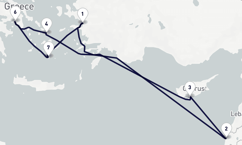 7 nights / 8 days, Kusadasi (Ephesus, Turkey) Round trip