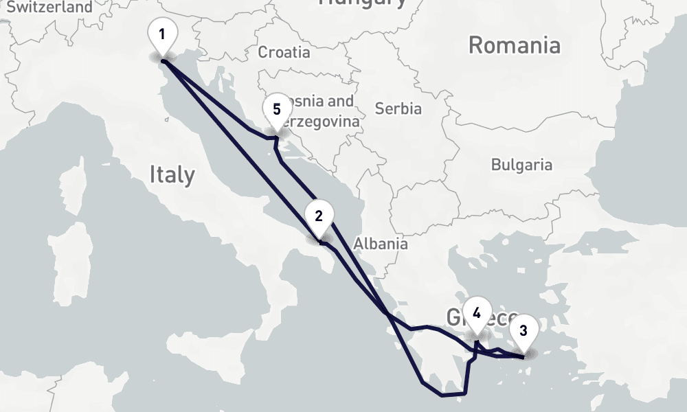 7 nights / 8 days, Venice Round trip