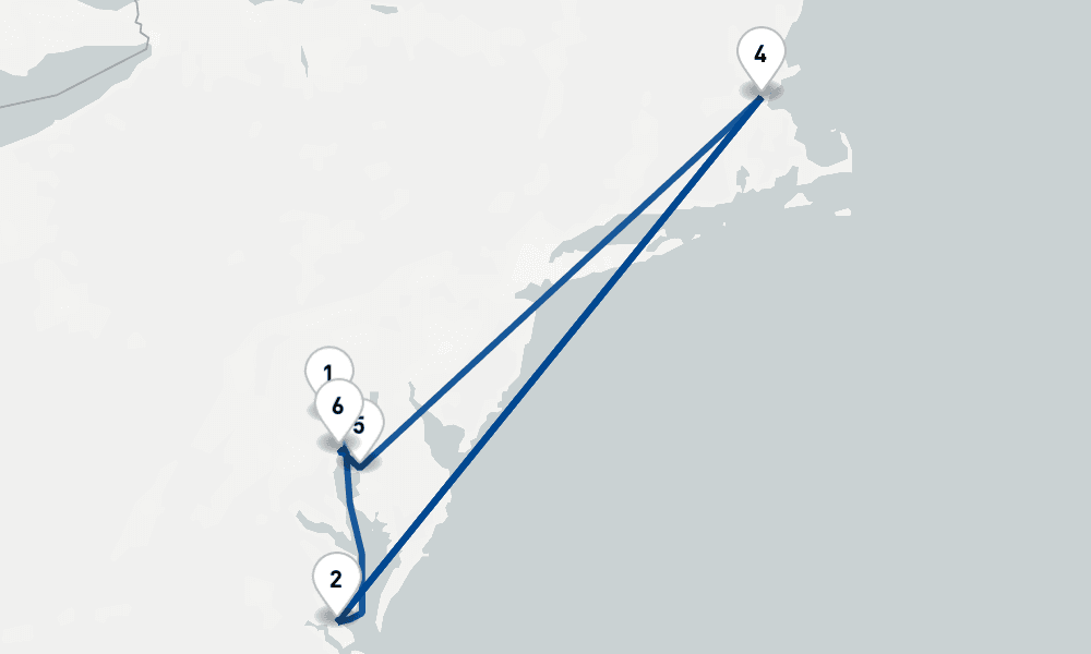 7 nights / 8 days, Baltimore (Maryland) Round trip