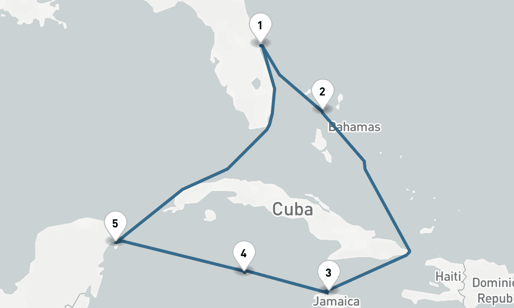 7 nights / 8 days, Port Canaveral (Orlando, Florida) Round trip