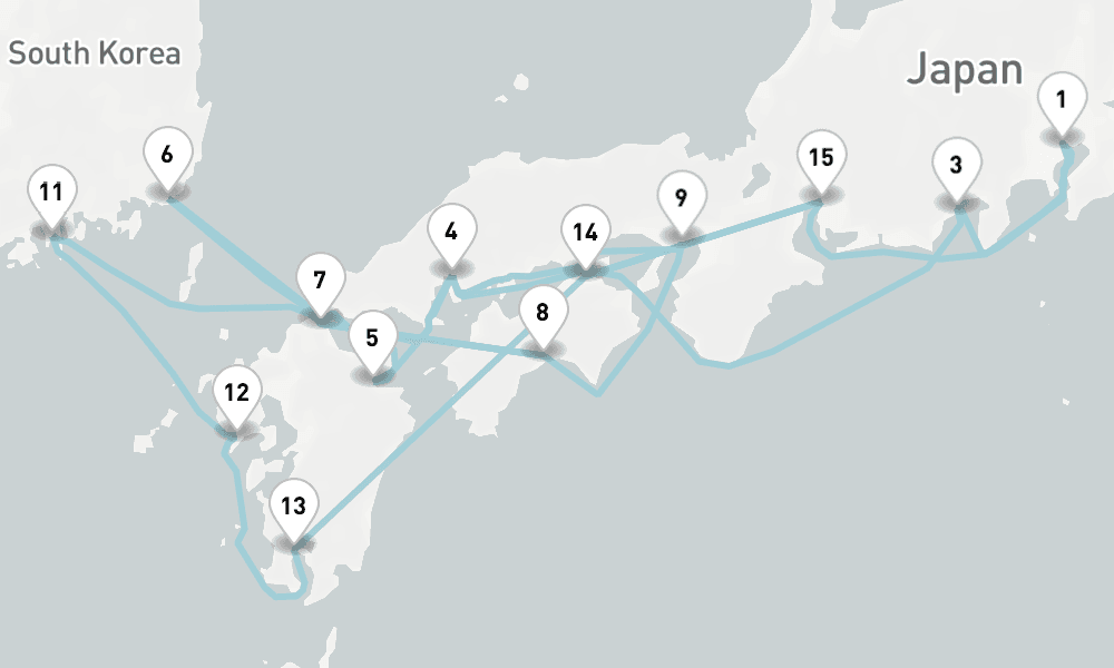 18 nights / 19 days, Tokyo Round trip