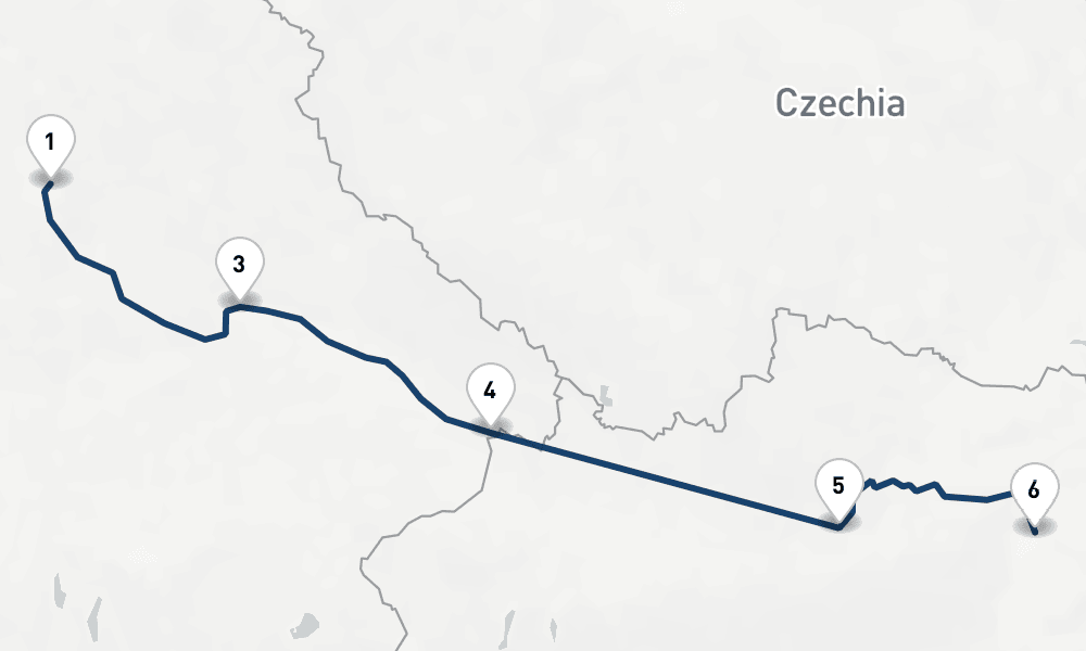 6 nights / 7 days, one-way from Nuremberg to Vienna