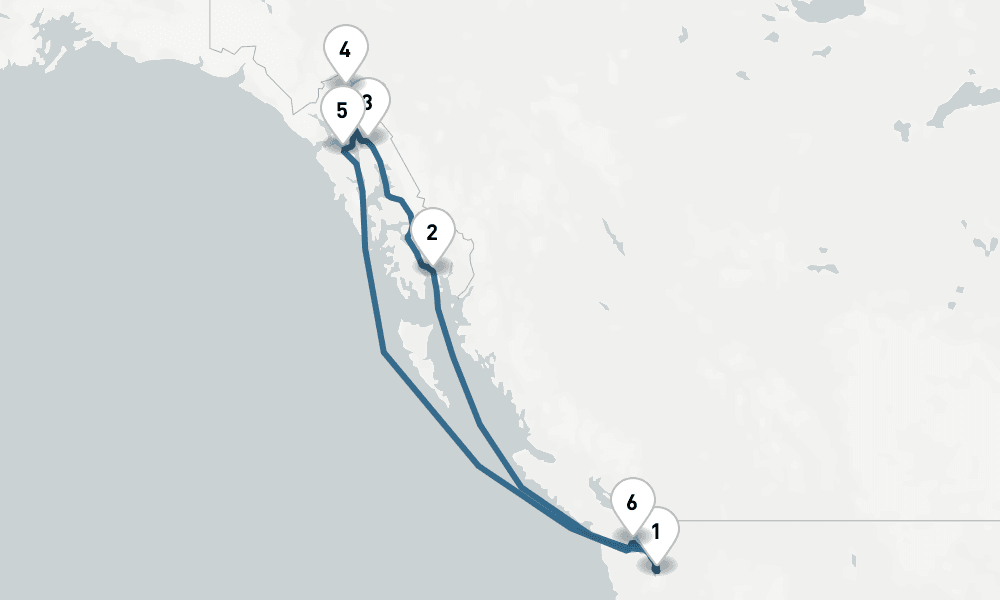 9 nights / 10 days, Seattle (Washington) Round trip