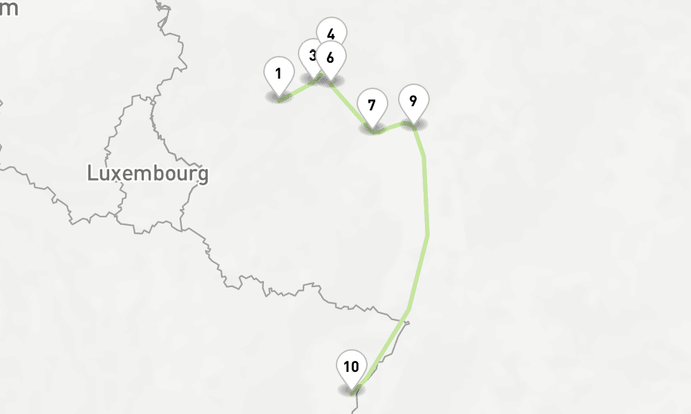 4 nights / 5 days, one-way from Cochem to Strasbourg
