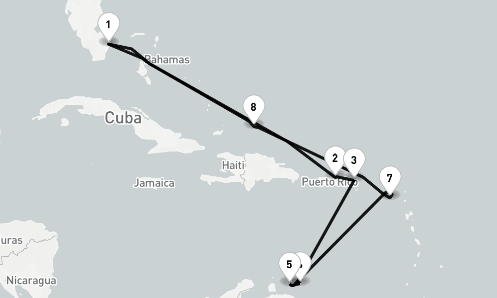 14 nights / 15 days, Fort Lauderdale (Everglades, Florida) Round trip