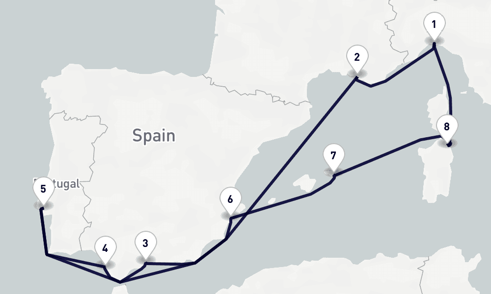 10 nights / 11 days, Genoa Round trip