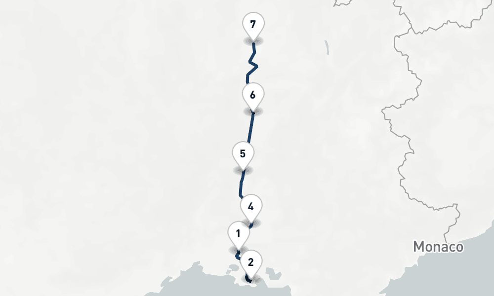 7 nights / 8 days, one-way from Arles to Lyon