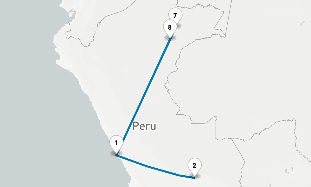 7 nights / 8 days, Callao (Lima, Peru) Round trip