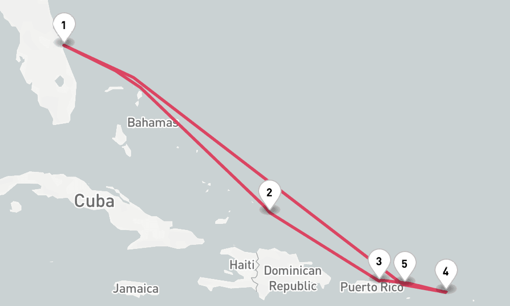 8 nights / 9 days, Port Canaveral (Orlando, Florida) Round trip