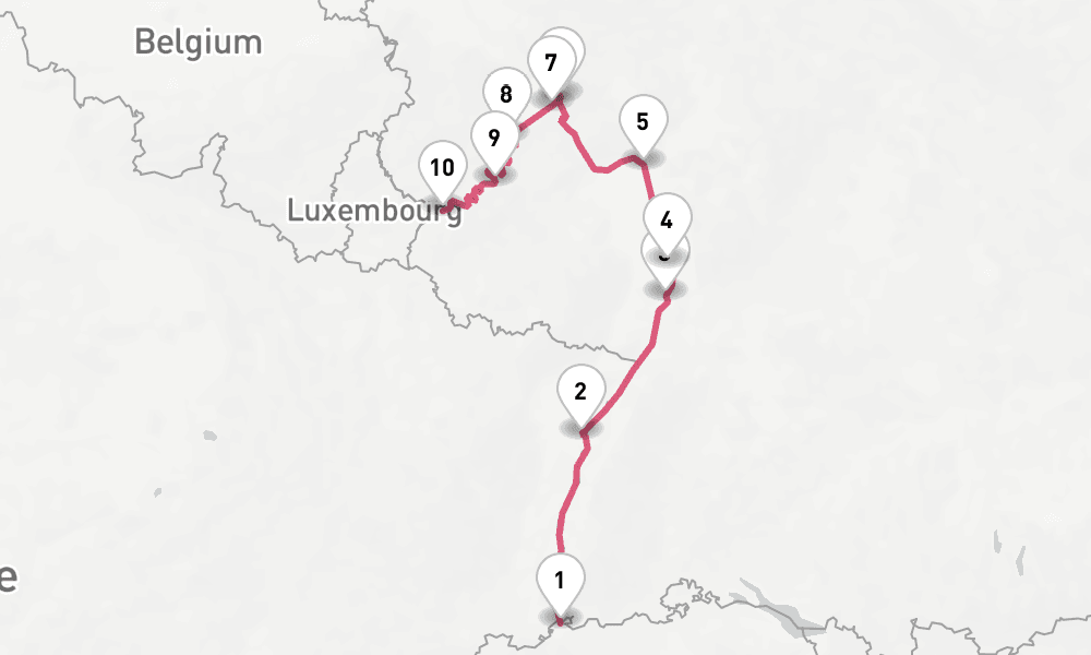 7 nights / 8 days, one-way from Basel to Trier