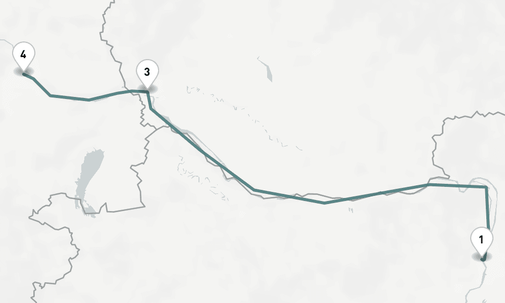 4 nights / 5 days, one-way from Budapest to Vienna