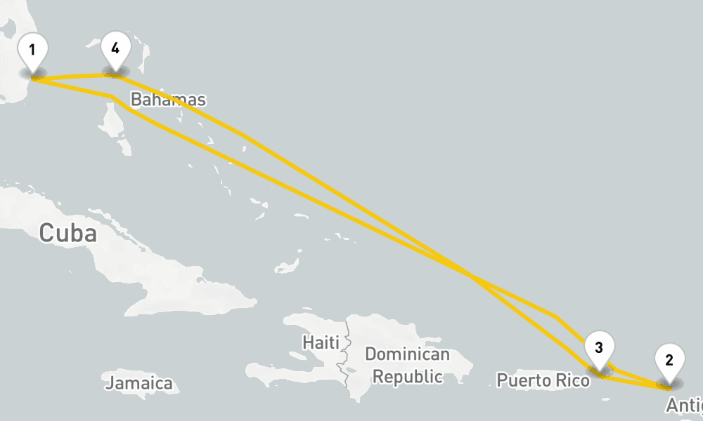 7 nights / 8 days, Miami (Florida) Round trip