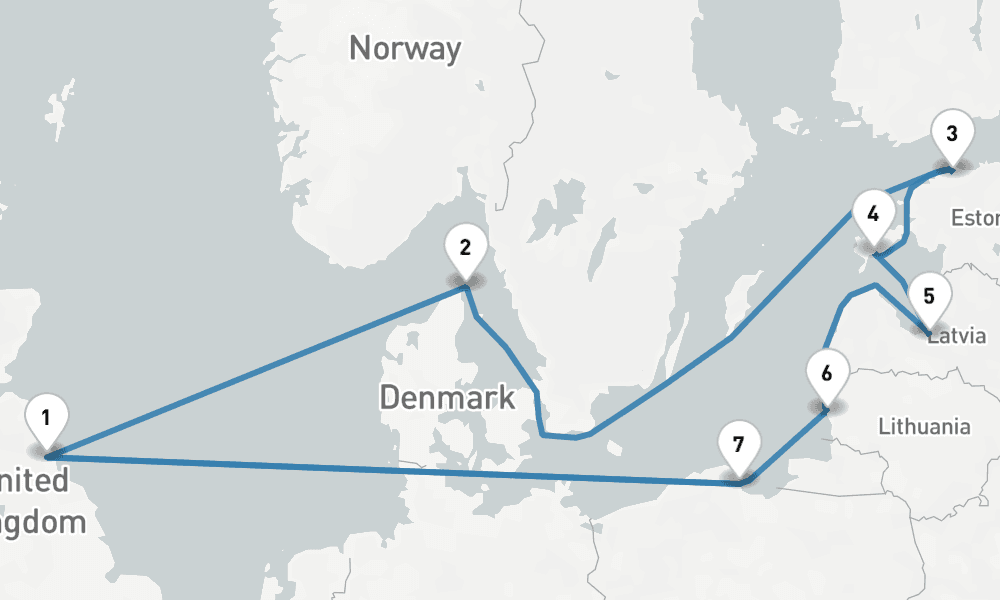 12 nights / 13 days, Newcastle (England) Round trip
