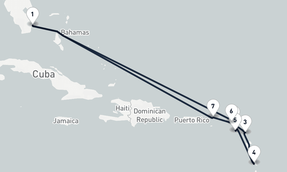 12 nights / 13 days, Miami (Florida) Round trip