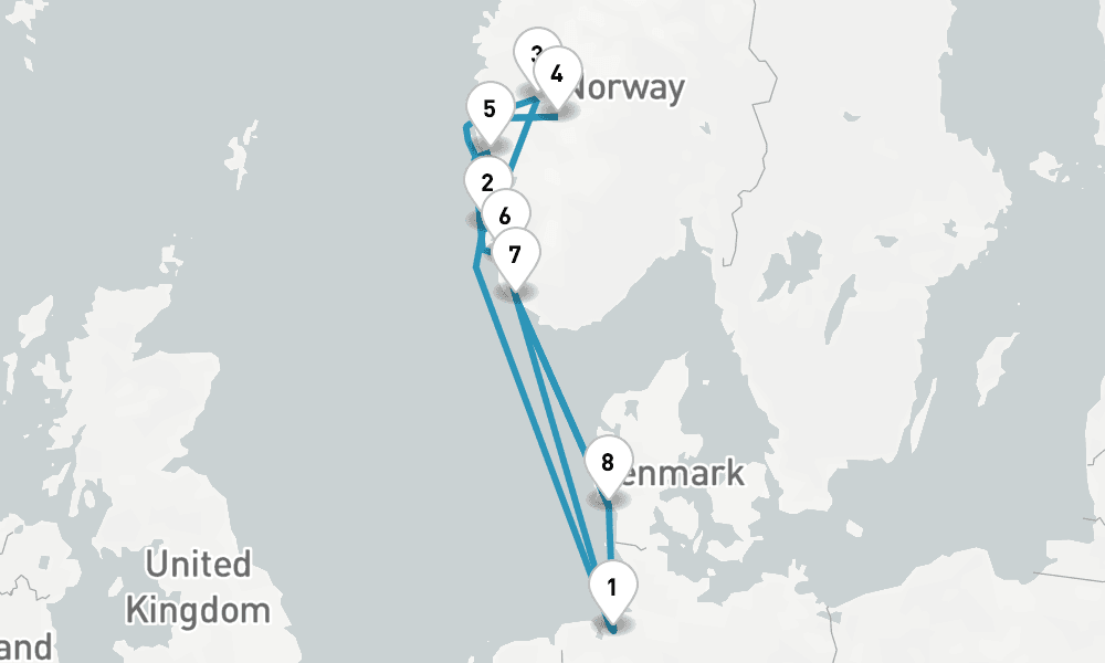 8 nights / 9 days, Bremerhaven (Bremen, Germany) Round trip