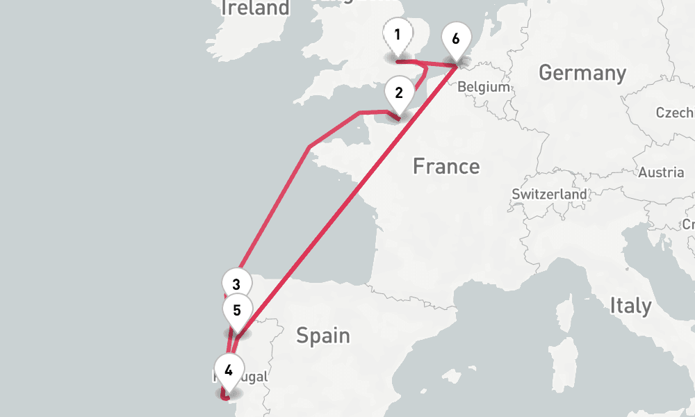 11 nights / 12 days, London (Tower Bridge) Round trip