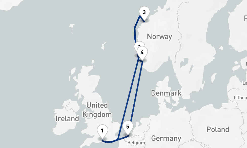 7 nights / 8 days, Southampton (England) Round trip