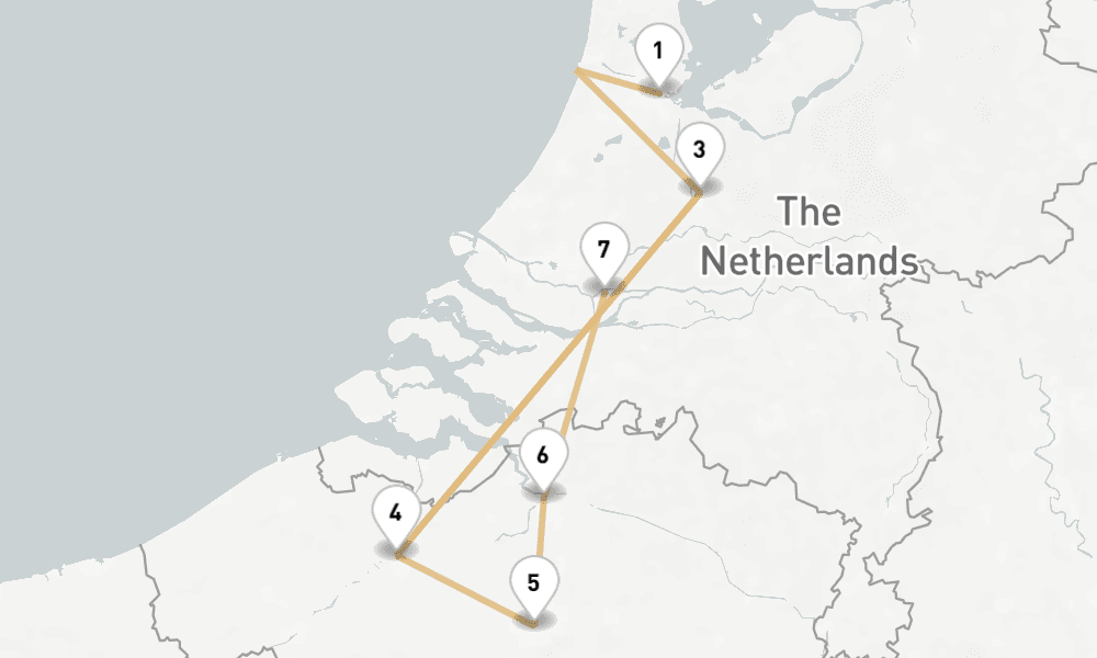 6 nights / 7 days, one-way from Amsterdam (Holland) to Dordrecht (Holland)