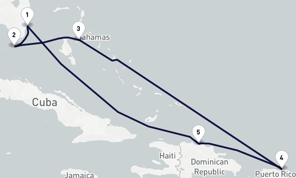 7 nights / 8 days, Miami (Florida) Round trip