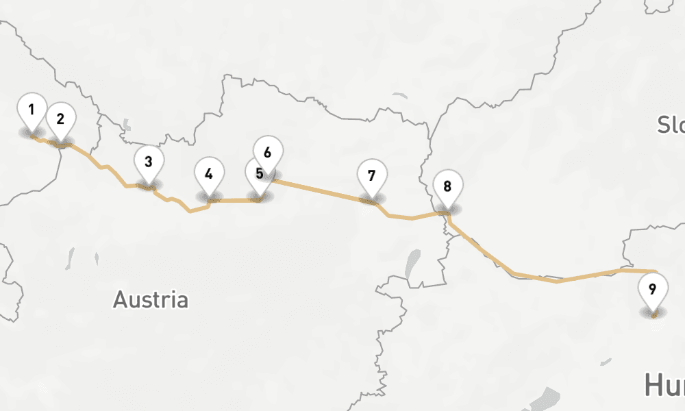7 nights / 8 days, one-way from Vilshofen an der Donau to Budapest