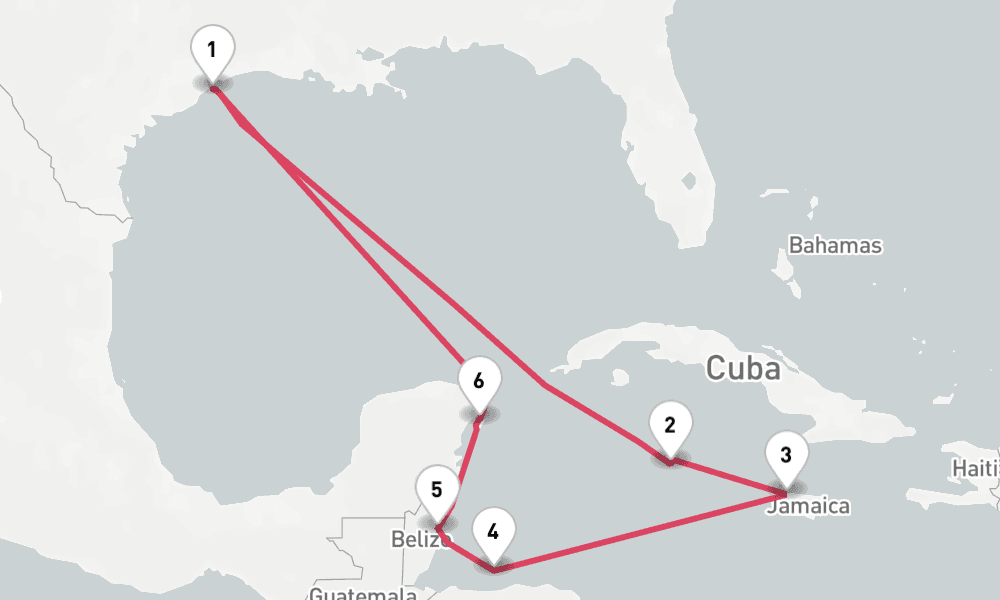 10 nights / 11 days, Galveston (Texas) Round trip