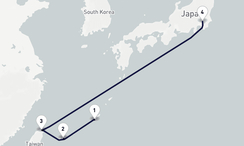 那覇発／東京着  6日間