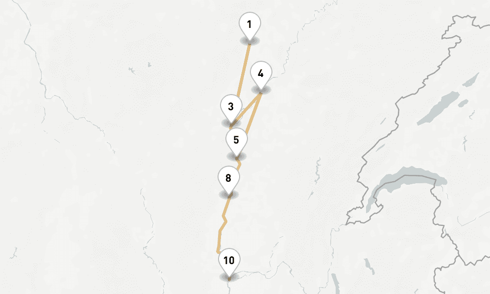 7 nights / 8 days, one-way from Dijon to Lyon