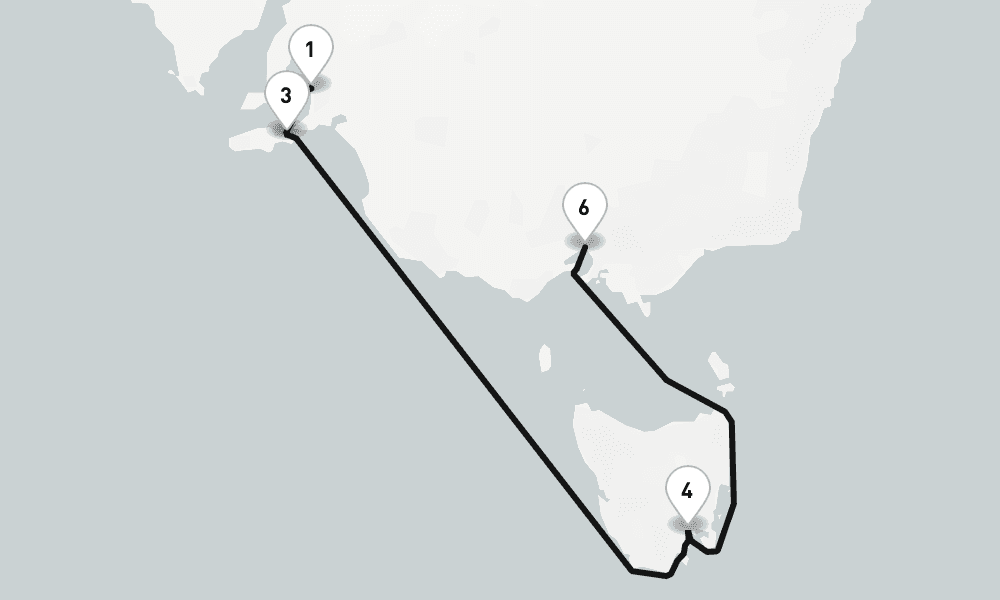 8 nights / 9 days, one-way from Adelaide (South Australia) to Melbourne (Victoria, Australia)