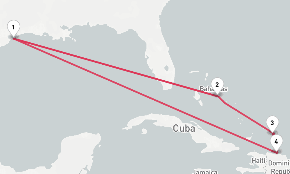 10 nights / 11 days, Galveston (Texas) Round trip