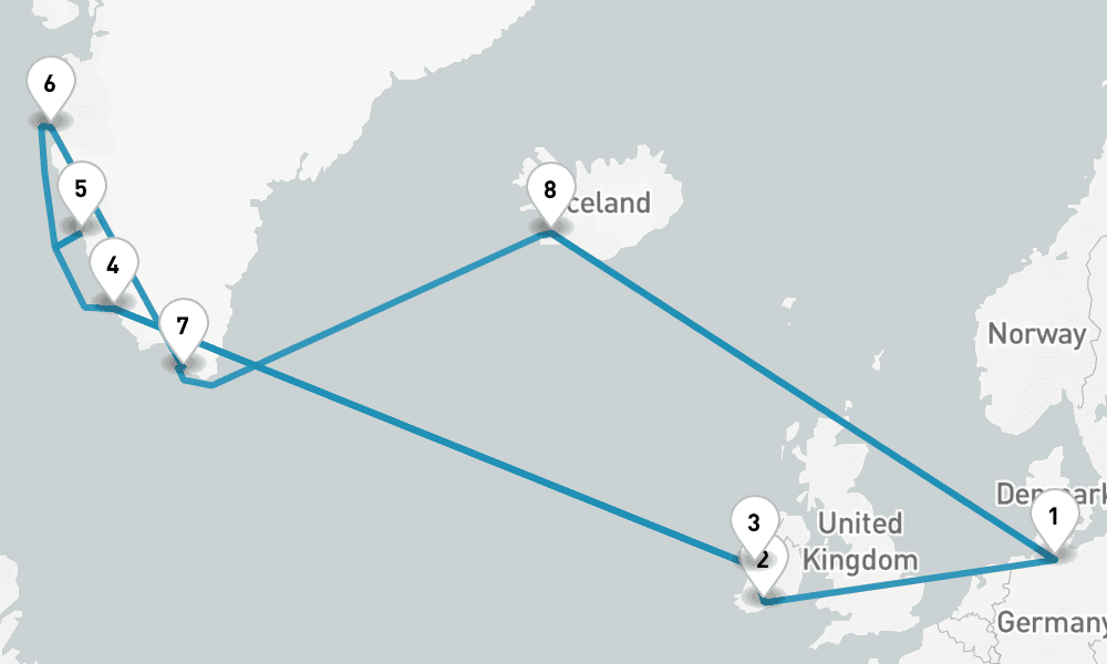 24 nights / 25 days, Hamburg Round trip