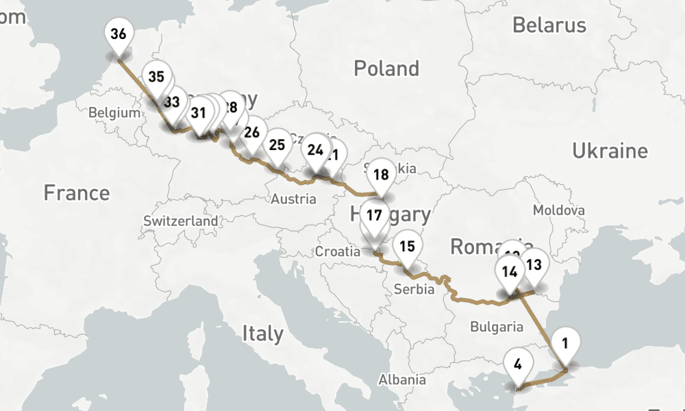 28 nights / 29 days, one-way from Istanbul to Amsterdam (Holland)