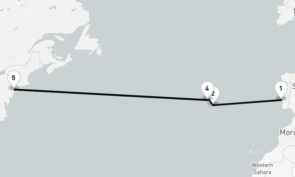 12 nights / 13 days, one-way from Lisbon to New York (Cape Liberty NYC)