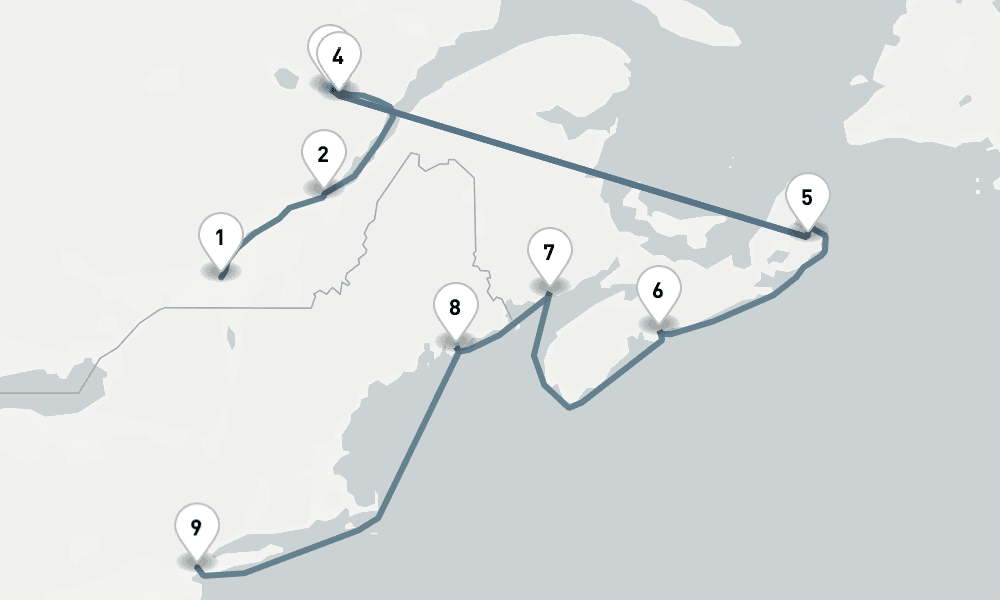 11 nights / 12 days, one-way from Montreal (Quebec, Canada) to New York (Cape Liberty NYC)