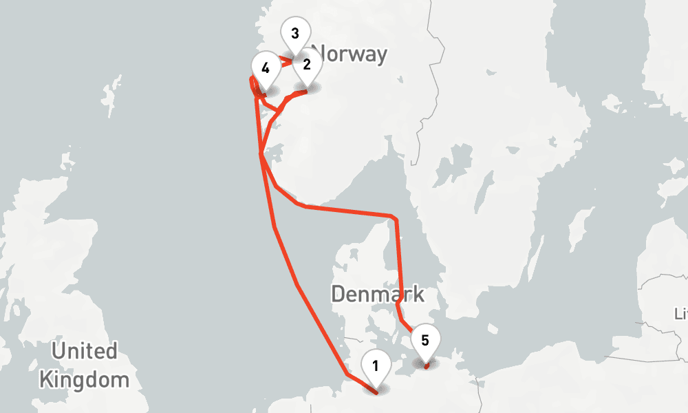 6 nights / 7 days, one-way from Hamburg to Warnemunde (Rostock, Germany)