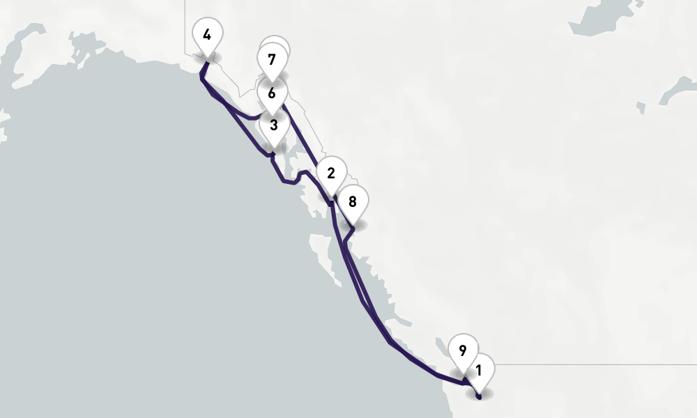 12 nights / 13 days, Seattle (Washington) Round trip