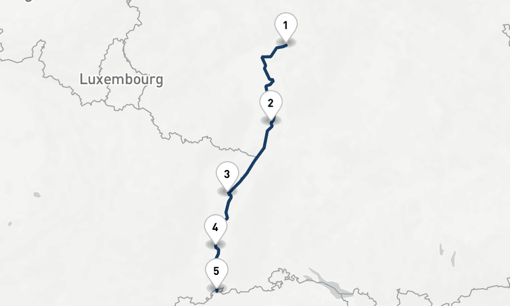 4 nights / 5 days, one-way from Frankfurt am Main to Basel