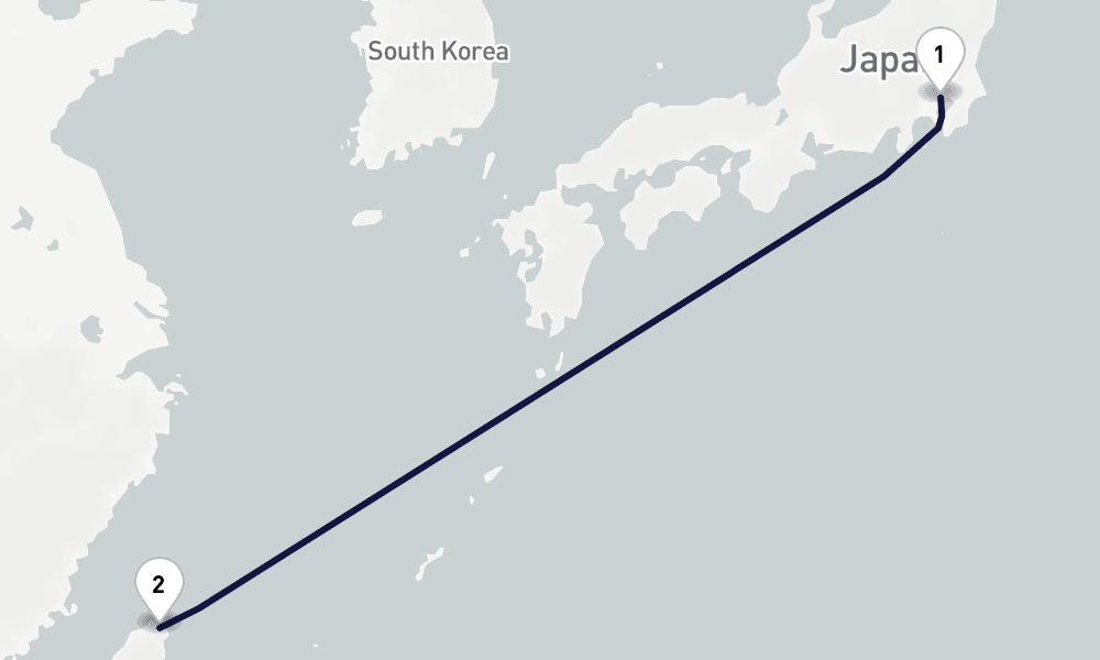 東京発 基隆着 片道ポジショニング 5日間