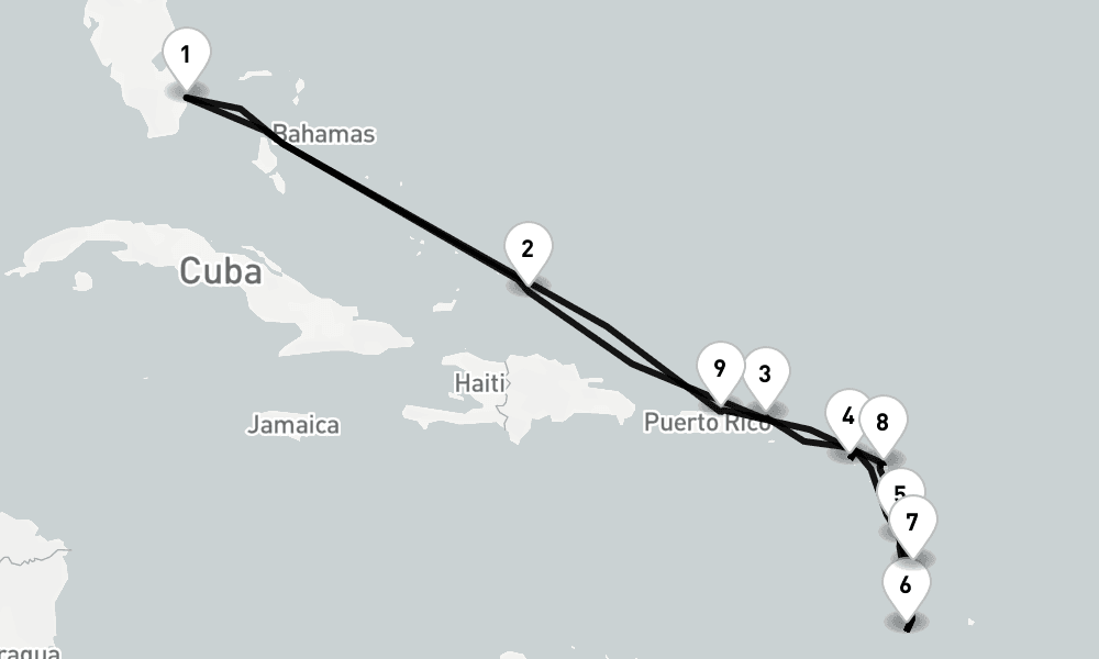 14 nights / 15 days, Fort Lauderdale (Everglades, Florida) Round trip