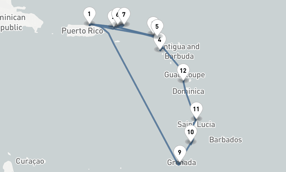 14 nights / 15 days, San Juan (Puerto Rico) Round trip