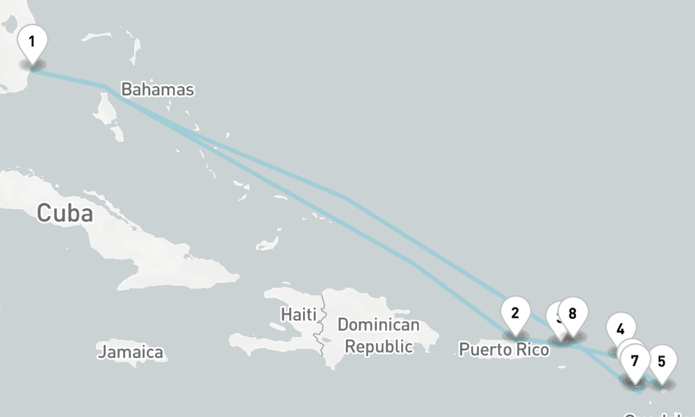 12 nights / 13 days, Miami (Florida) Round trip