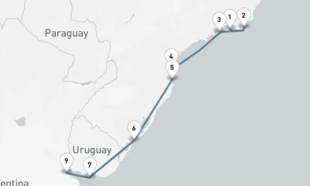 11 nights / 12 days, one-way from Rio de Janeiro to Buenos Aires