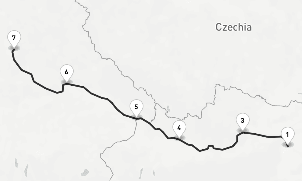 7 nights / 8 days, one-way from Vienna to Nuremberg
