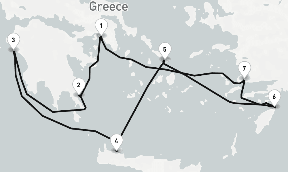7 nights / 8 days, Piraeus (Athens, Greece) Round trip