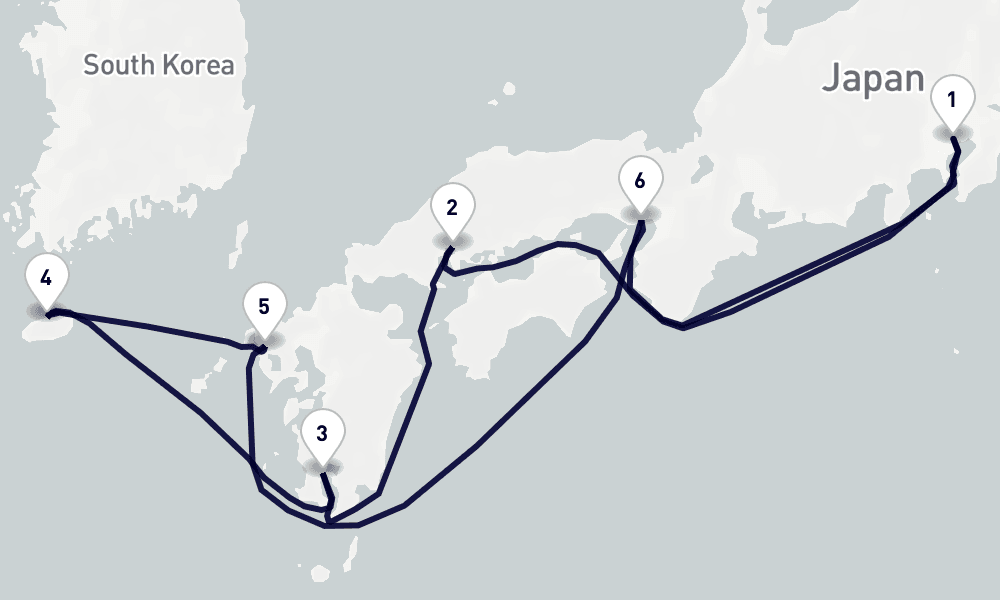 東京発着 西日本〜九州〜韓国 10日間