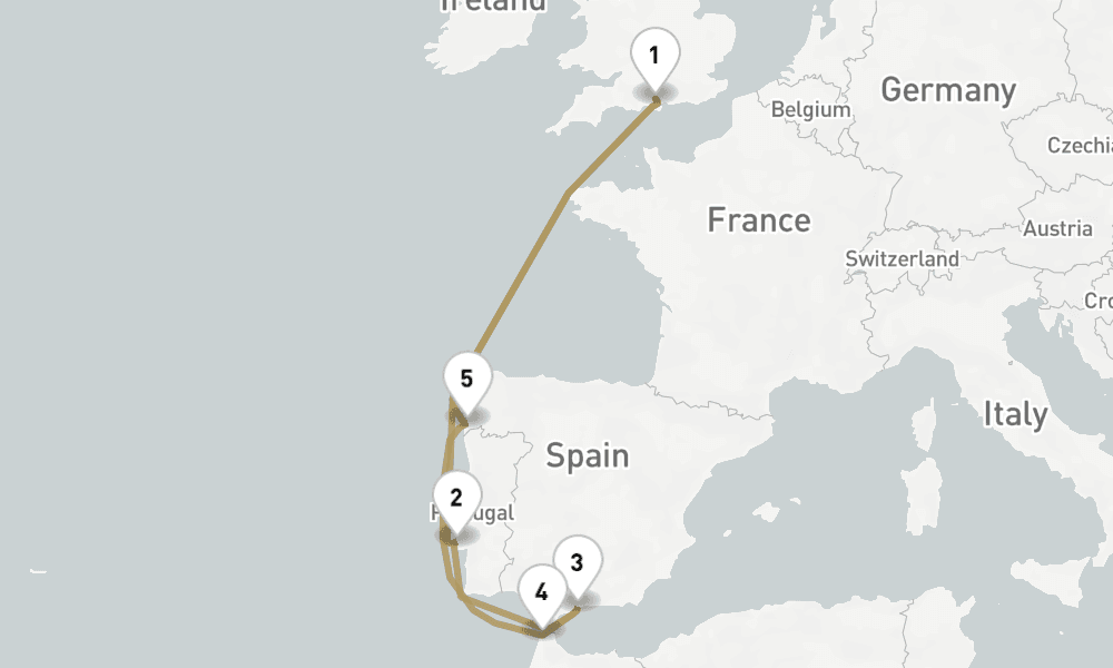 10 nights / 11 days, Southampton (England) Round trip